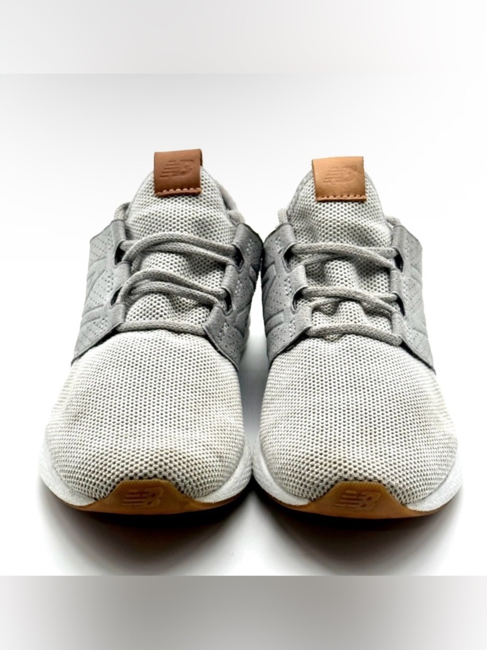 New Balance Light Grey Knit Lace-Up Sneakers - Picture 2 of 6